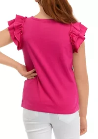 Girls 7-16 Ruffle Graphic T-Shirt