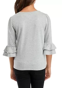 Girls 7-16 Ruffle Graphic T-Shirt