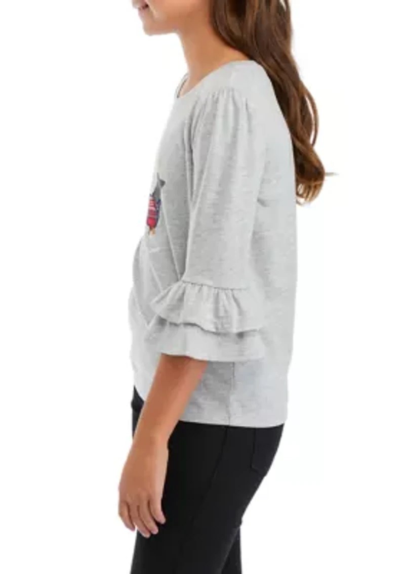 Girls 7-16 Ruffle Graphic T-Shirt