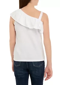 Girls 7-16 One Shoulder Flounce Tank Top