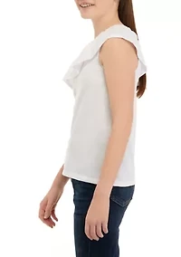 Girls 7-16 One Shoulder Flounce Tank Top