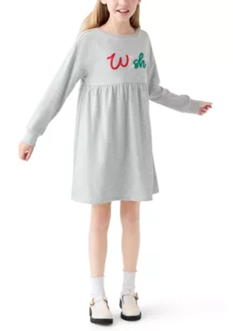Girls 7-16 Long Sleeve Wish Sweatshirt Dress