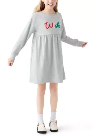 Girls 7-16 Long Sleeve Wish Sweatshirt Dress
