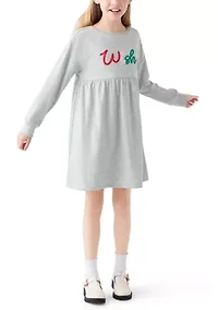 Girls 7-16 Long Sleeve Wish Sweatshirt Dress