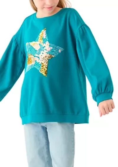 Girls 7-16 French Terry Sweeper Sweatshirt
