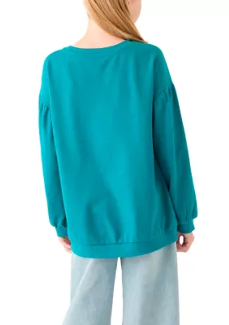 Girls 7-16 French Terry Sweeper Sweatshirt