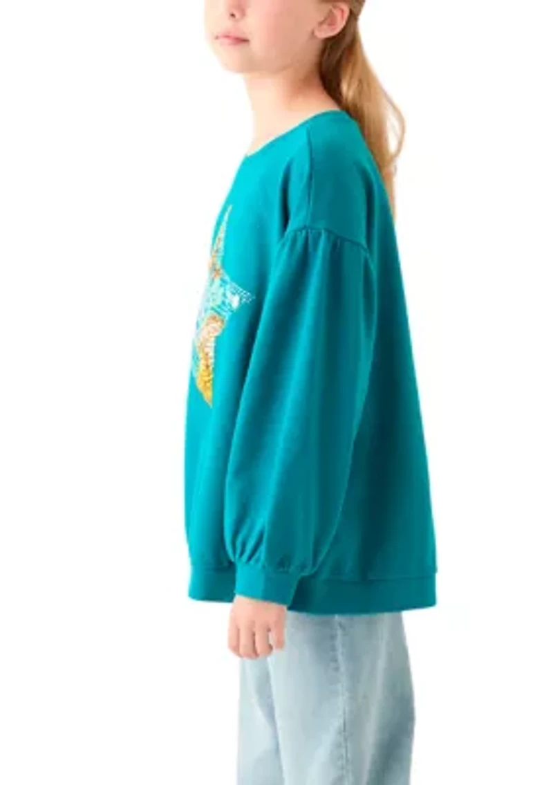Girls 7-16 French Terry Sweeper Sweatshirt