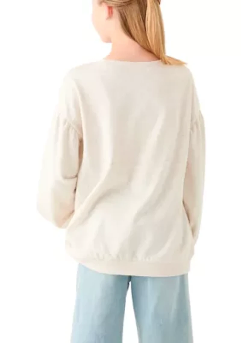Girls 7-16 French Terry Sweeper Sweatshirt