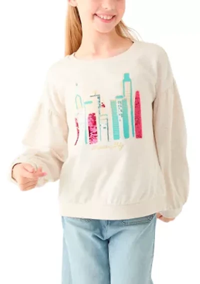 Girls 7-16 Puff Sleeve Sweatshirt