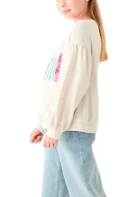 Girls 7-16 Puff Sleeve Sweatshirt