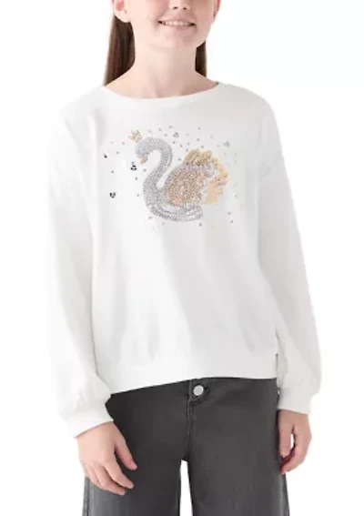 Girls 7-16 Rhinestone Swan Graphic T-Shirt
