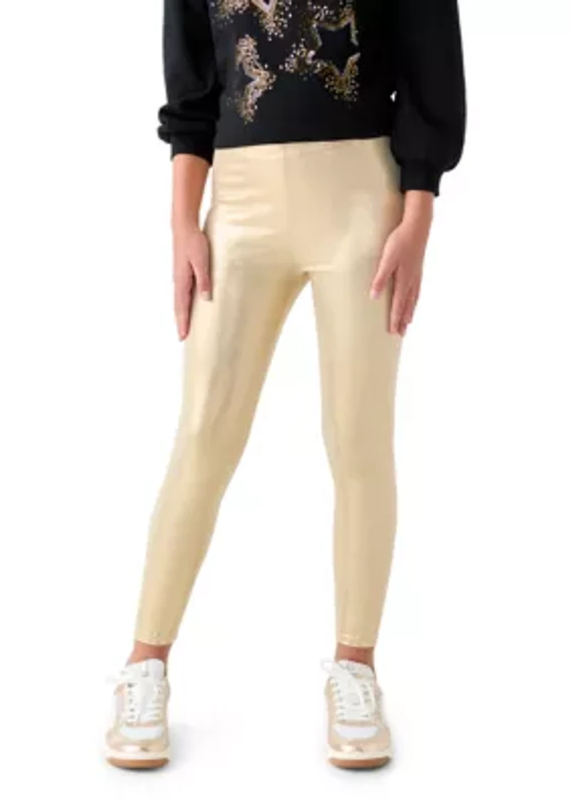 Girls 7-16 Metallic Leggings