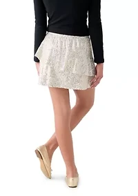 Girls 7-16 Sequin Ruffle Skirt