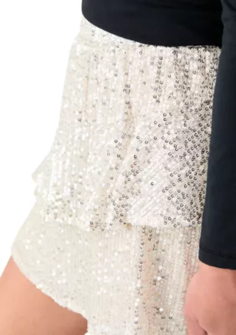 Girls 7-16 Sequin Ruffle Skirt