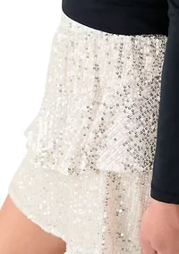 Girls 7-16 Sequin Ruffle Skirt