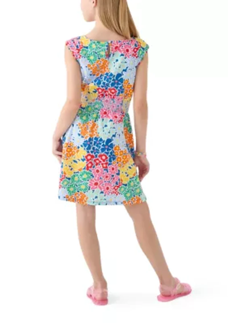 Girls 7-16 Smocked Waist Knit Dress