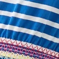 Girls 7-16 Smocked Waist Knit Yarn Dyed Dress