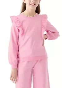 Girls 7-16 Ruffle Sweatshirt
