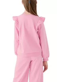 Girls 7-16 Ruffle Sweatshirt