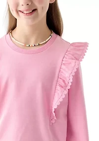 Girls 7-16 Ruffle Sweatshirt