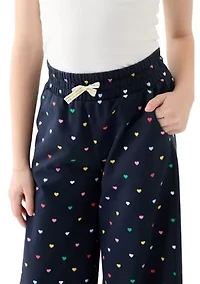 Girls 7-16 French Terry Cropped Printed Pants