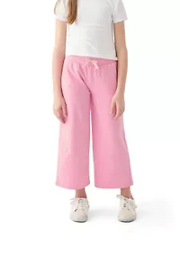 Girls 7-16 French Terry Cropped Wide Leg Heather Pants
