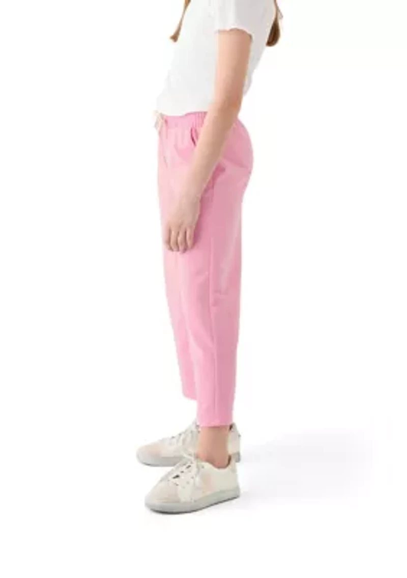 Girls 7-16 French Terry Cropped Wide Leg Heather Pants