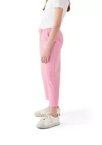 Girls 7-16 French Terry Cropped Wide Leg Heather Pants