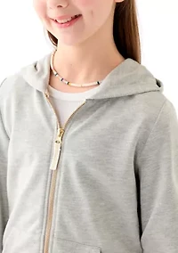 Girls 7-16 French Terry Zip Heather Hoodie