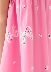Girls 7-16 Flutter Sleeve Eyelet Dress