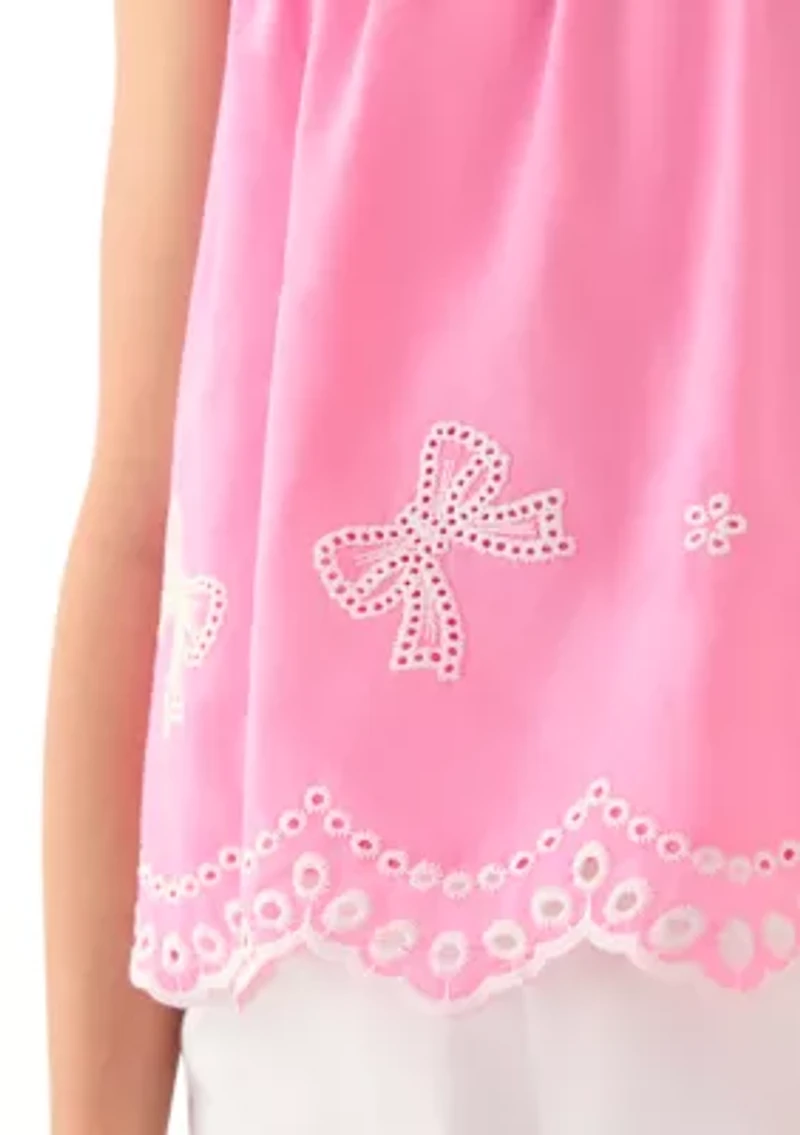 Girls 7-16 Square Neck Top Eyelet