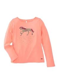 Girls 4-6x  Long Sleeve Graphic T-Shirt