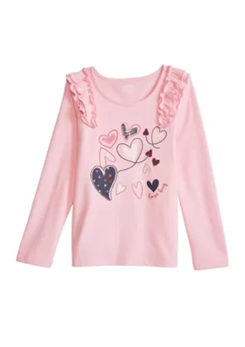 Girls 4-6x Graphic Ruffle T-Shirt