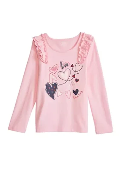 Girls 4-6x Graphic Ruffle T-Shirt