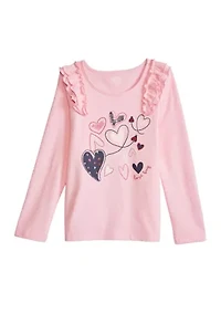Girls 4-6x Graphic Ruffle T-Shirt