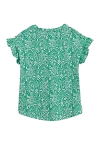 Girls 7-16 Short Sleeve Paisley Print T-Shirt