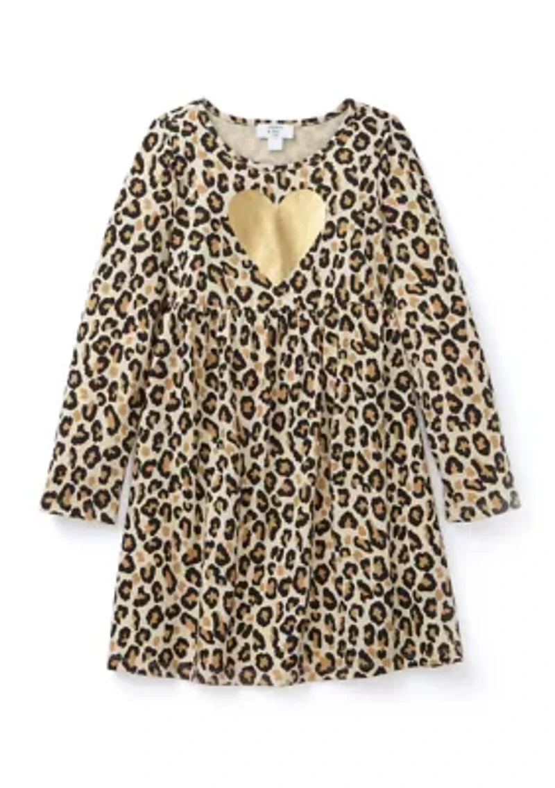 Girls 4-6x Long Sleeve Printed Knit Dress