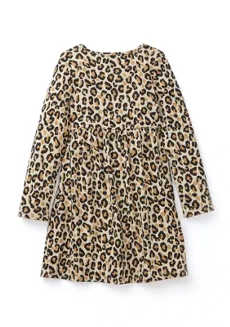 Girls 4-6x Long Sleeve Printed Knit Dress