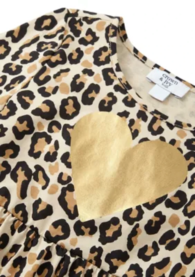 Girls 4-6x Long Sleeve Printed Knit Dress
