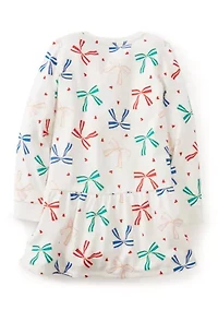 Girls 4-6x Bow Print Dress
