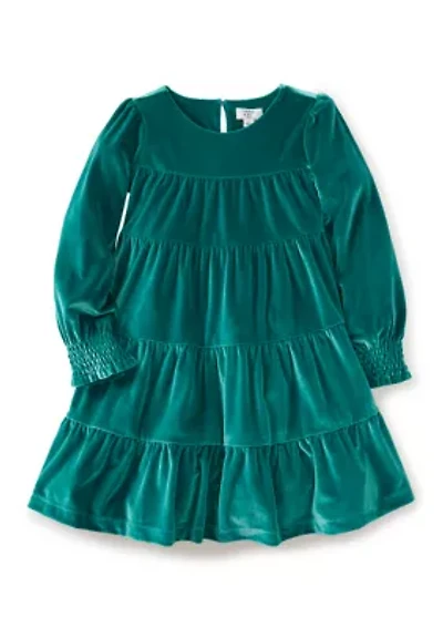 Girls 4-6x Tiered Velvet Dress