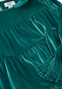 Girls 4-6x Tiered Velvet Dress