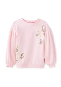 Girls 4-6x French Terry Sweeper Pullover