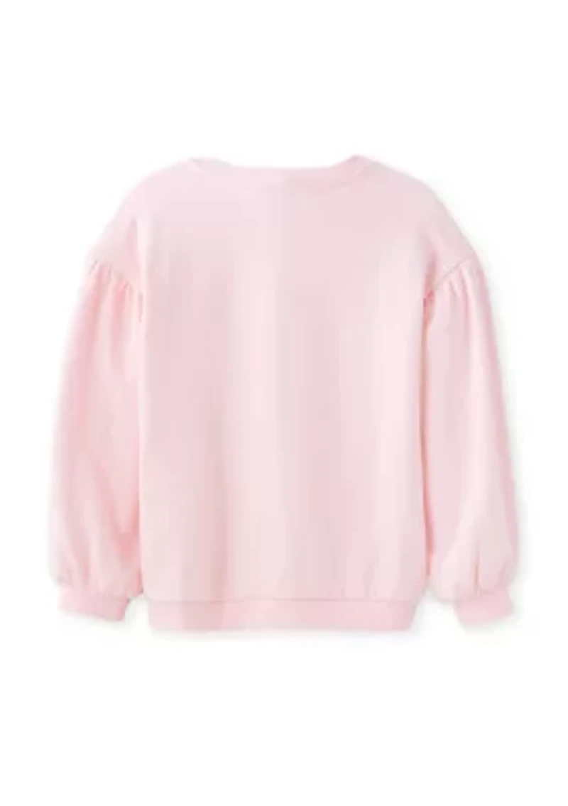 Girls 4-6x French Terry Sweeper Pullover