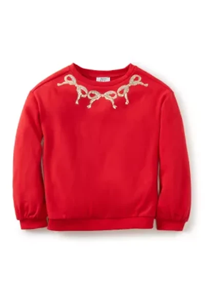 Girls 4-6x Rhinestone Swan Embellished Top