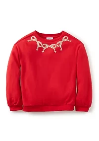 Girls 4-6x Rhinestone Swan Embellished Top