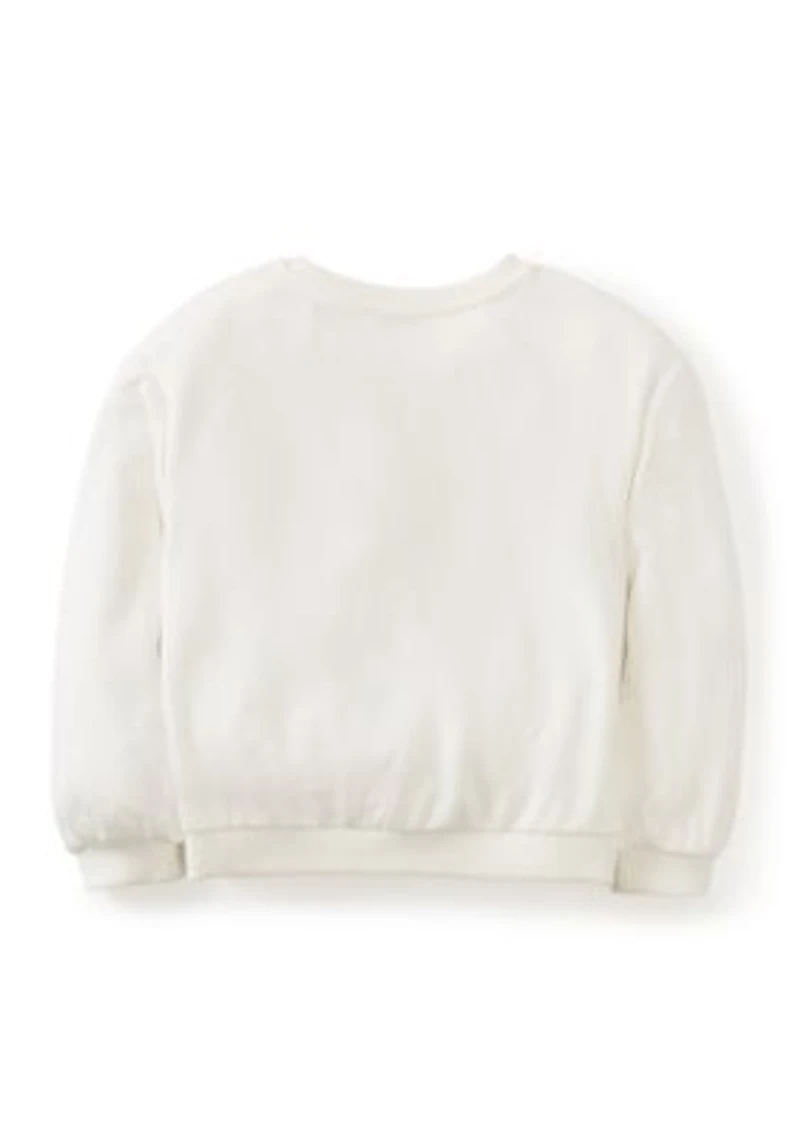 Girls 4-6x Rhinestone Swan Embellished Top