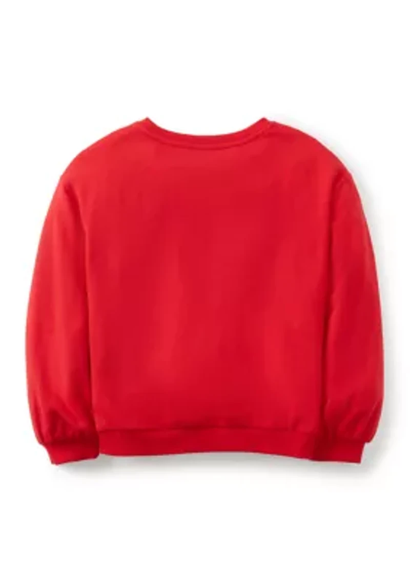 Girls 4-6x Rhinestone Swan Embellished Top