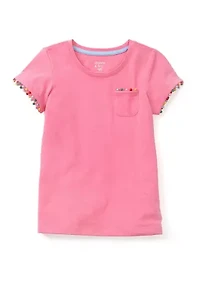 Girls 4-6x Pom Trim Top