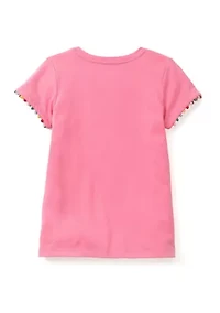 Girls 4-6x Pom Trim Top